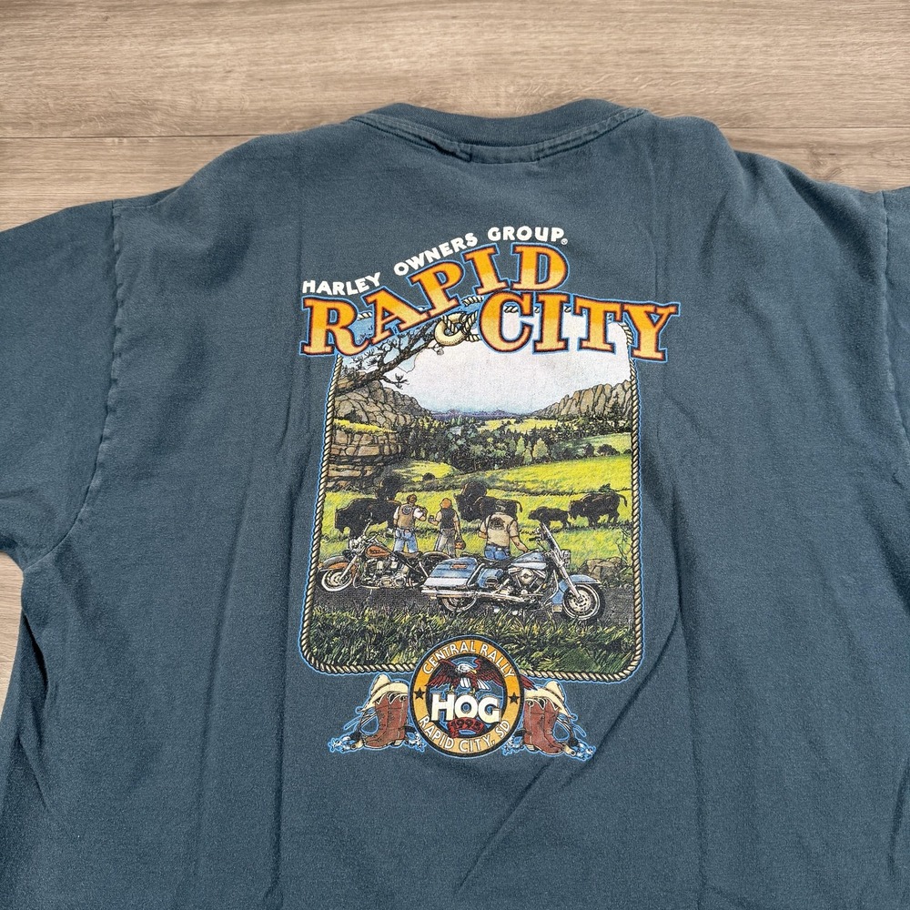 Vintage Harley-Davidson Shirt Mens XL HOG Rapid City 1995 Made in USA 90s - Picture 9 of 9